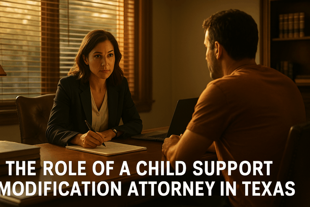 The role of a child support modification attorney in Texas.
