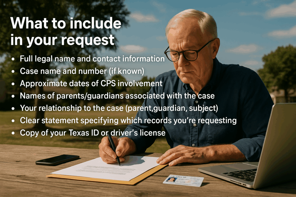 What to include in your request