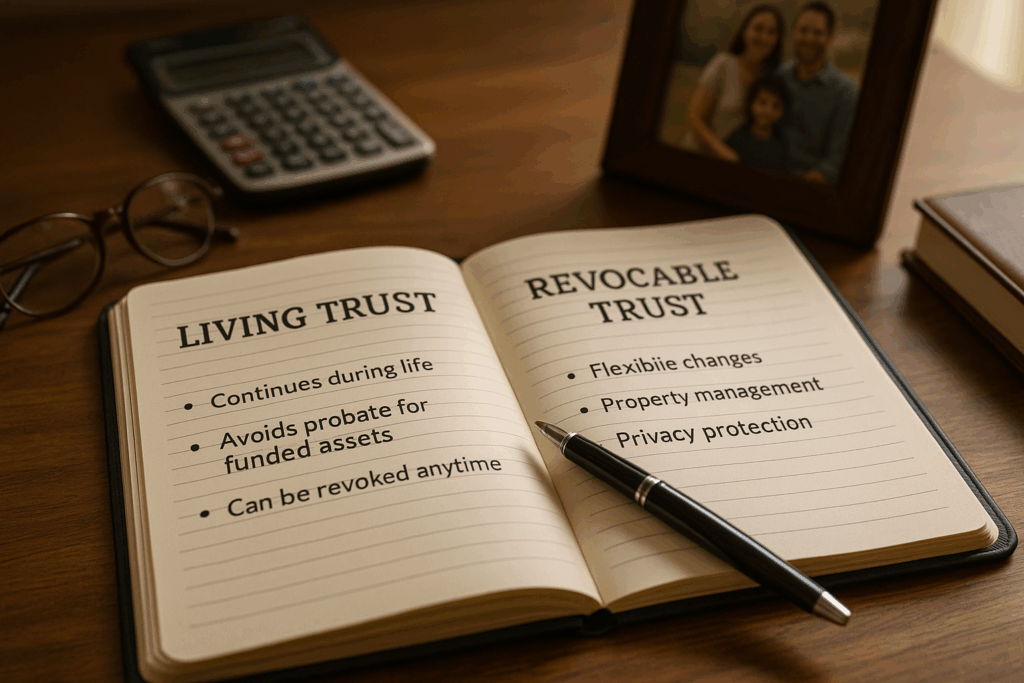 living trust vs revocable trust