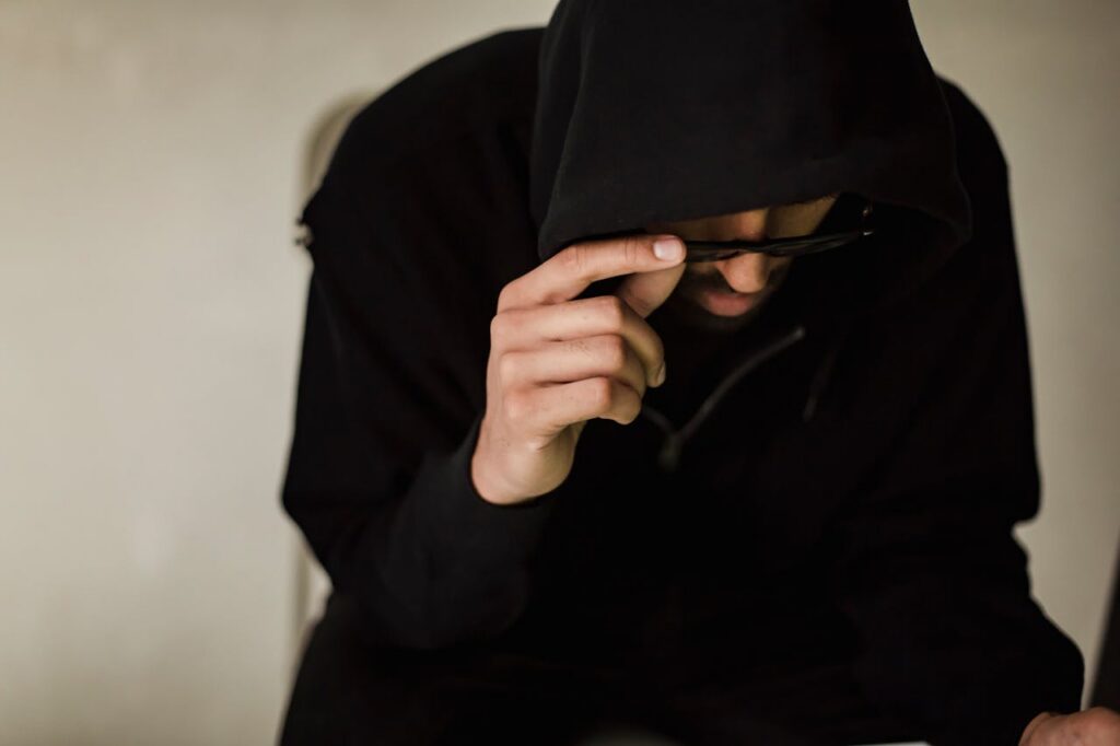 man in black hoodie wearing sunglasses