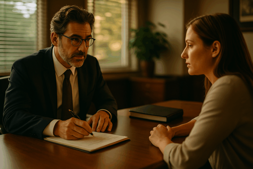 An attorney advising a client on custody disputes.