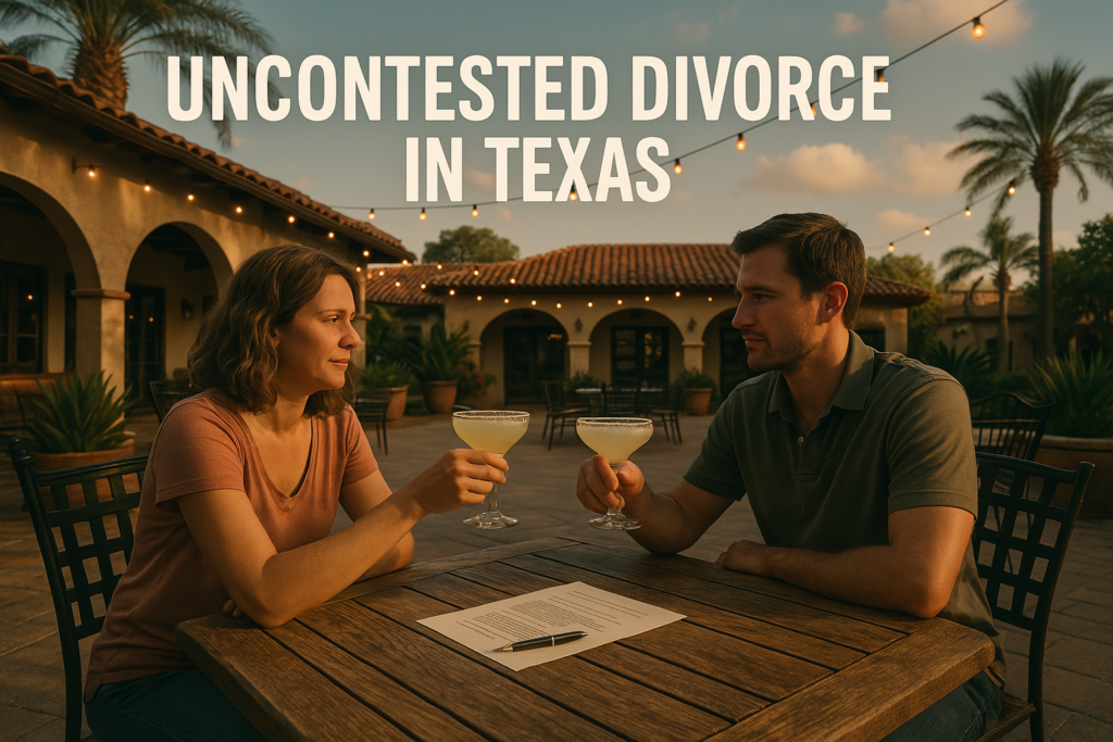 An overview of uncontested divorce in Texas, illustrating the concept of amicable separation.