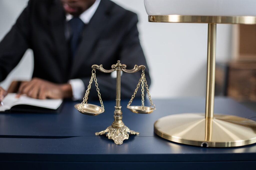 balance scale on a table