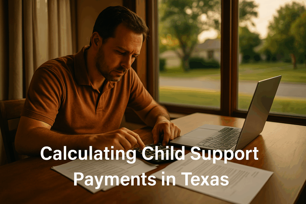 Calculating child support payments in Texas.