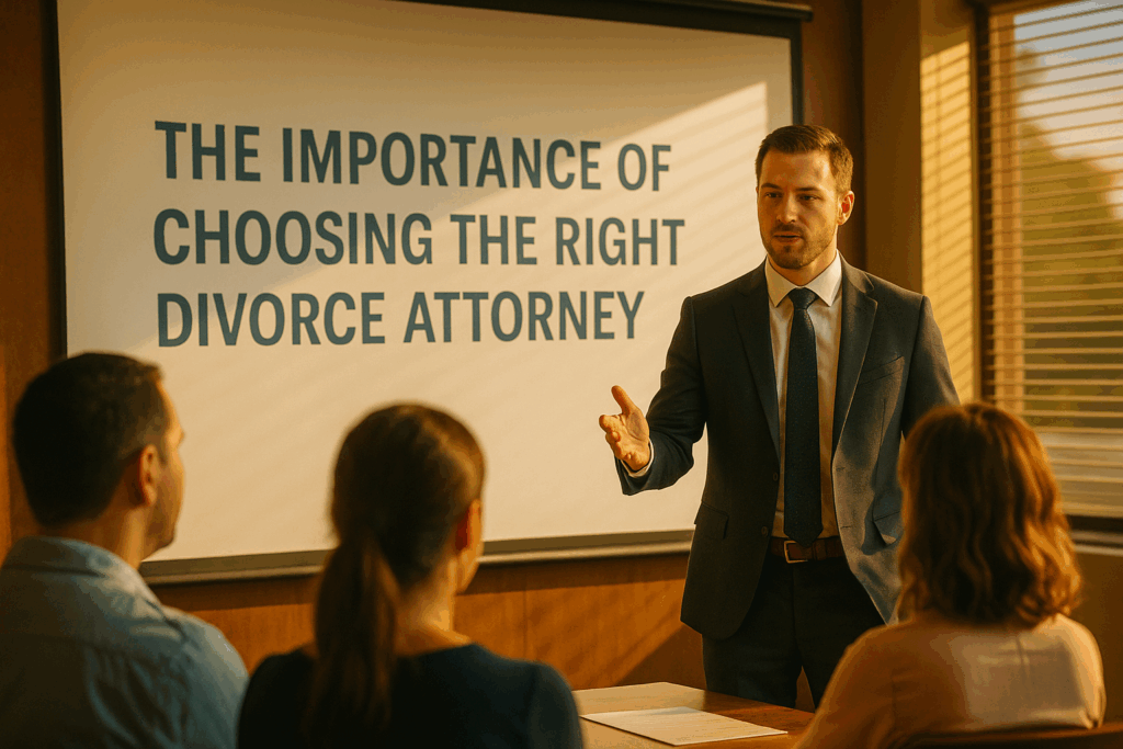 An informative session on the importance of choosing the right divorce attorney.