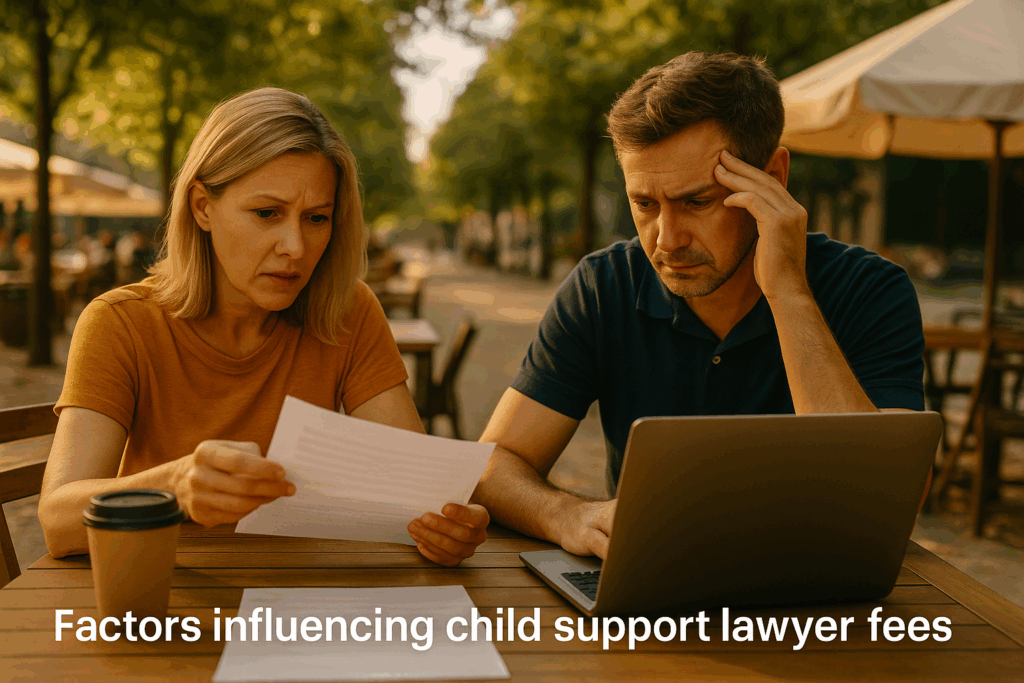Factors influencing child support lawyer fees.