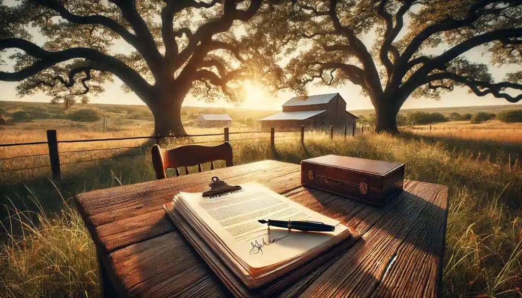 Illustration of filing divorce papers in Texas.
