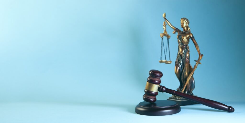 judge's gavel and lady justice