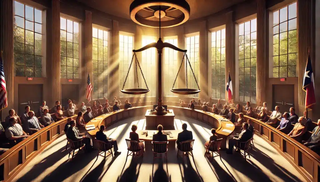 A visual representation of the legal process for child relocation in Texas.