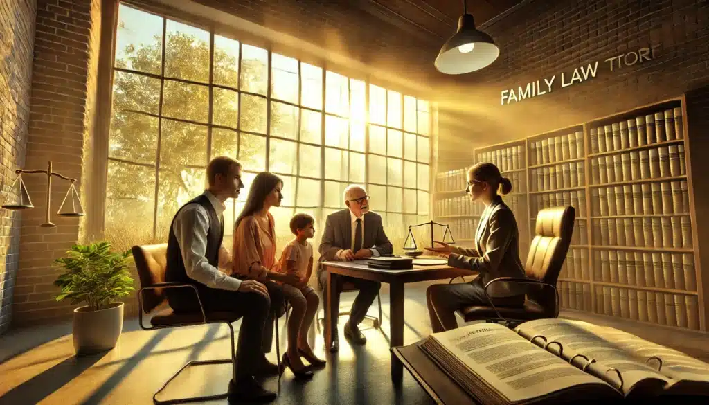 An illustration showing the importance of consulting a family law attorney.