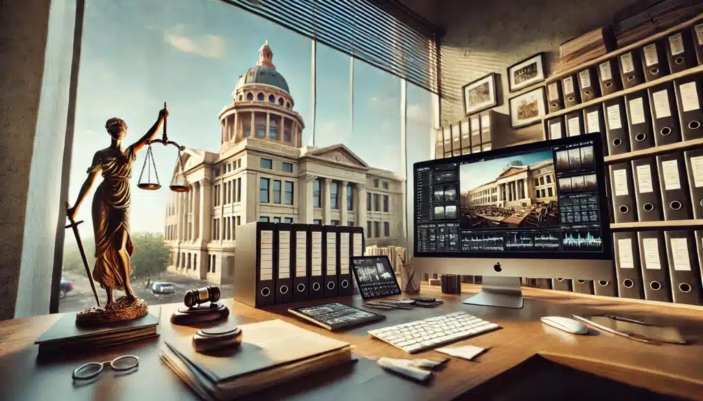 Organizing evidence for court presentation.