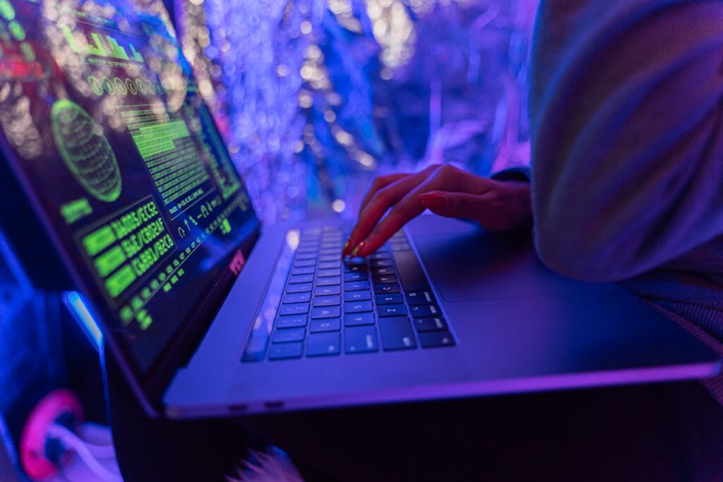 perosn using sophisticated computer 