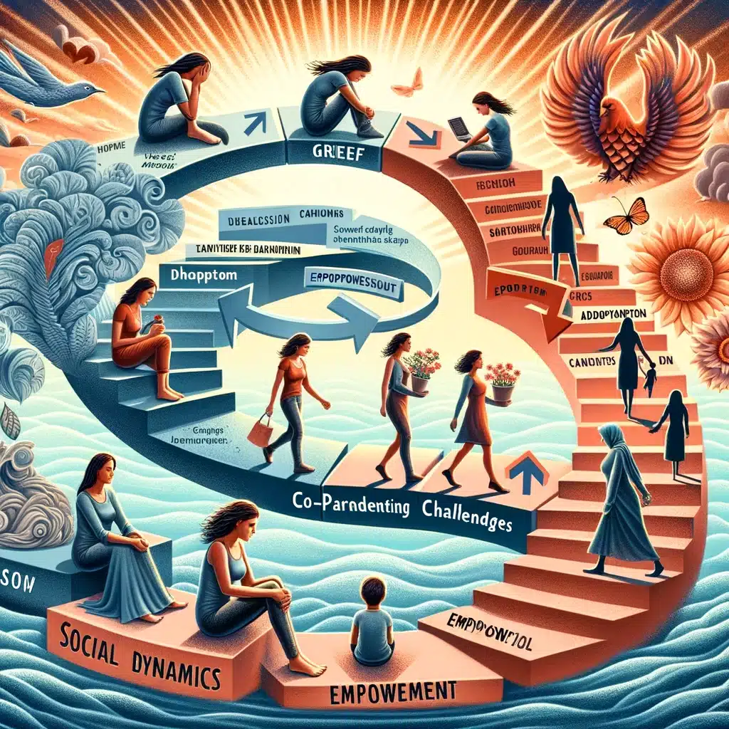 Emotional Stages of Divorce for a Woman Co-Parenting and Social Rebuilding