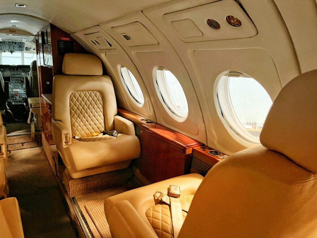 Seat inside a private jet