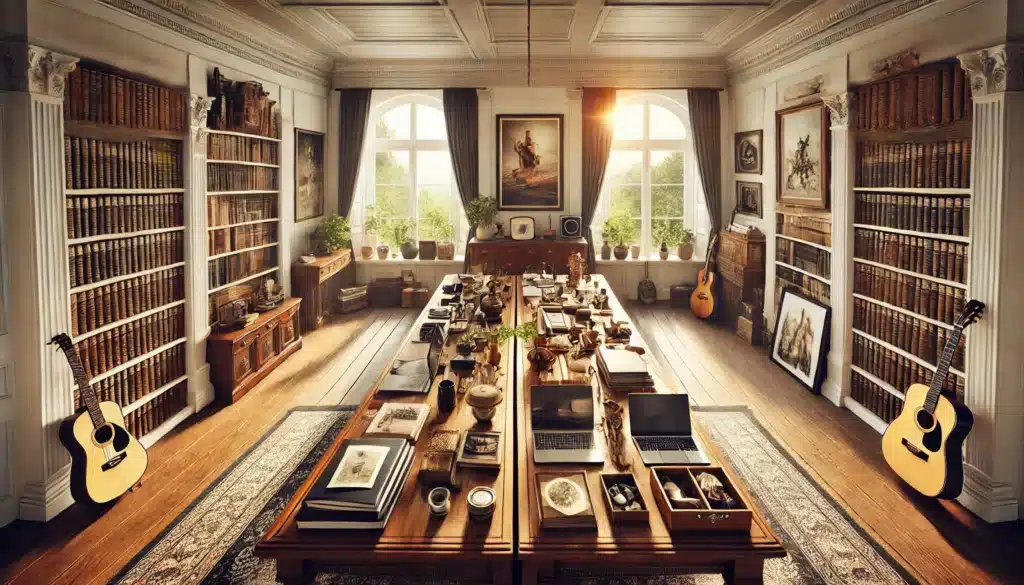 An illustration depicting the concept of property division during divorce.