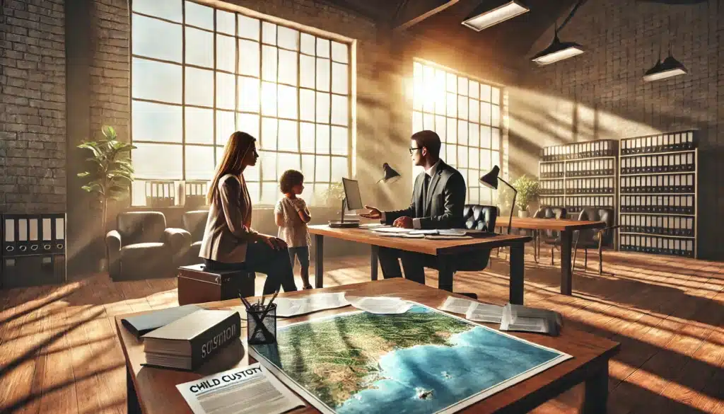 An illustration highlighting the role of a family law attorney