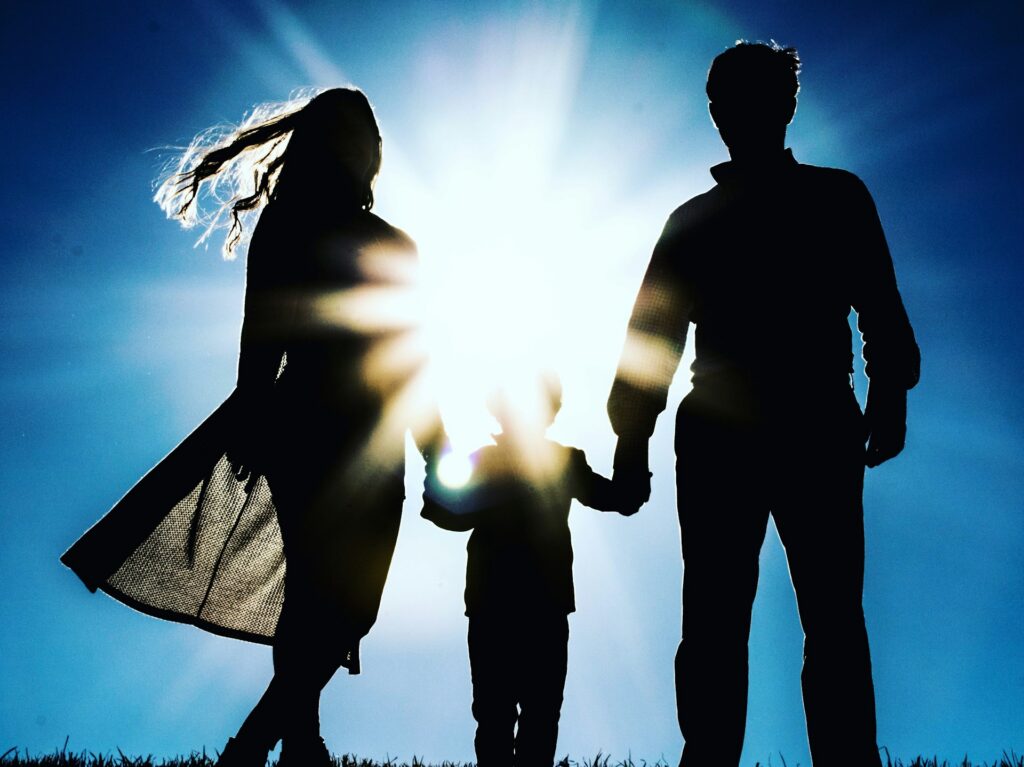 silhouette of a family