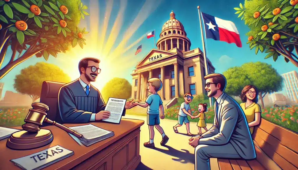 A cartoon showcasing real-life examples of successful custody modifications.