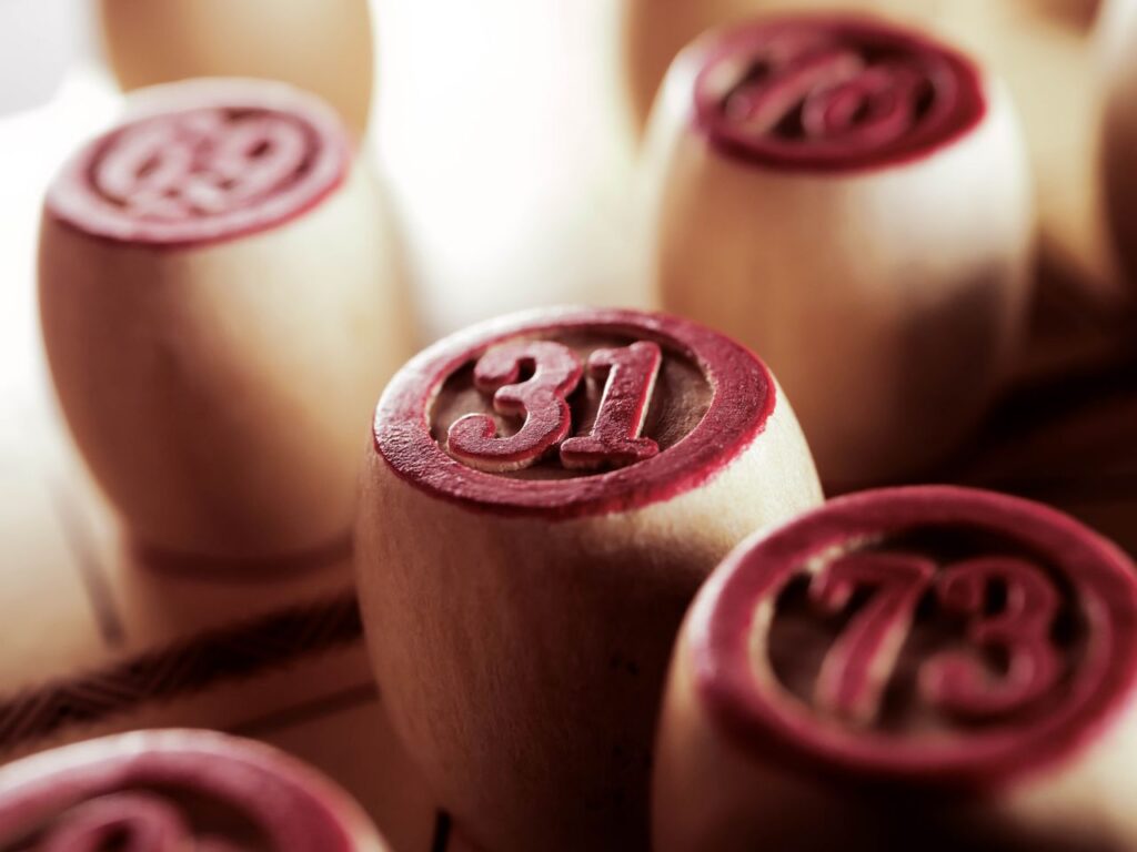 close up of bingo chips