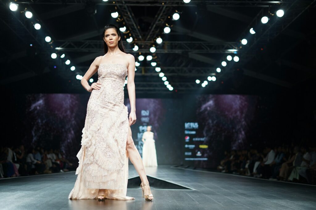 model on a runway