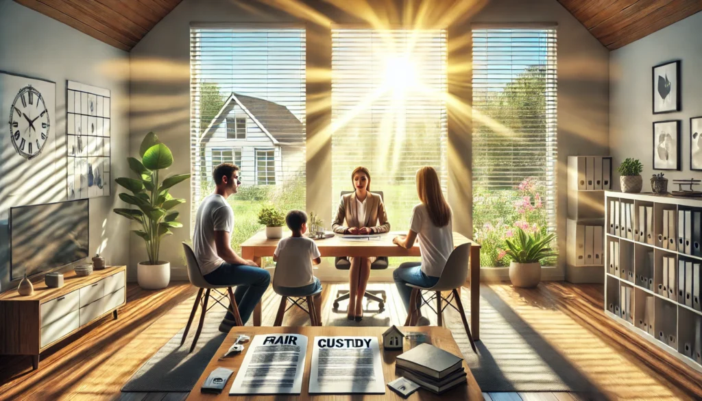 An illustration depicting fair custody arrangements.