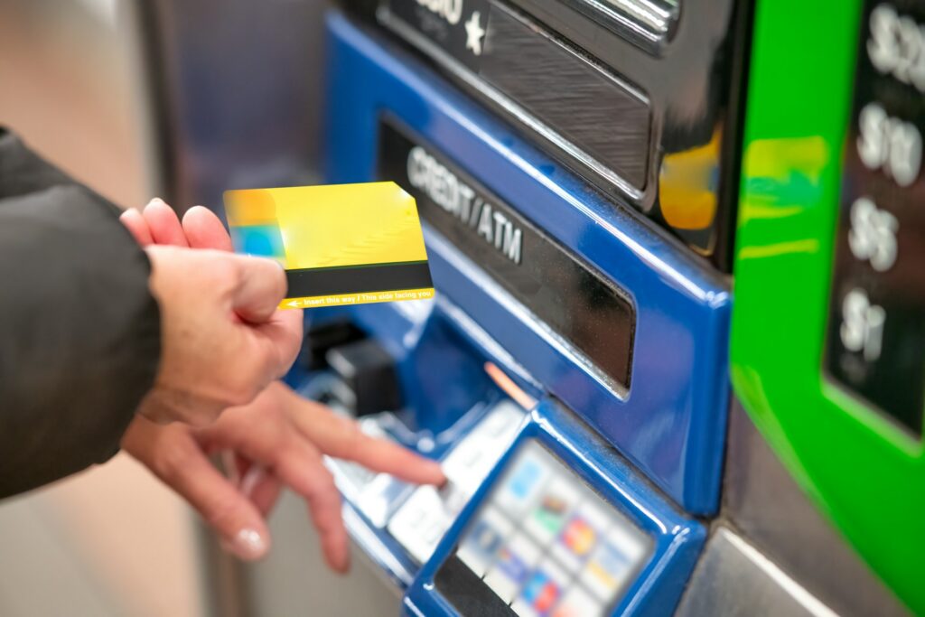 person using an atm