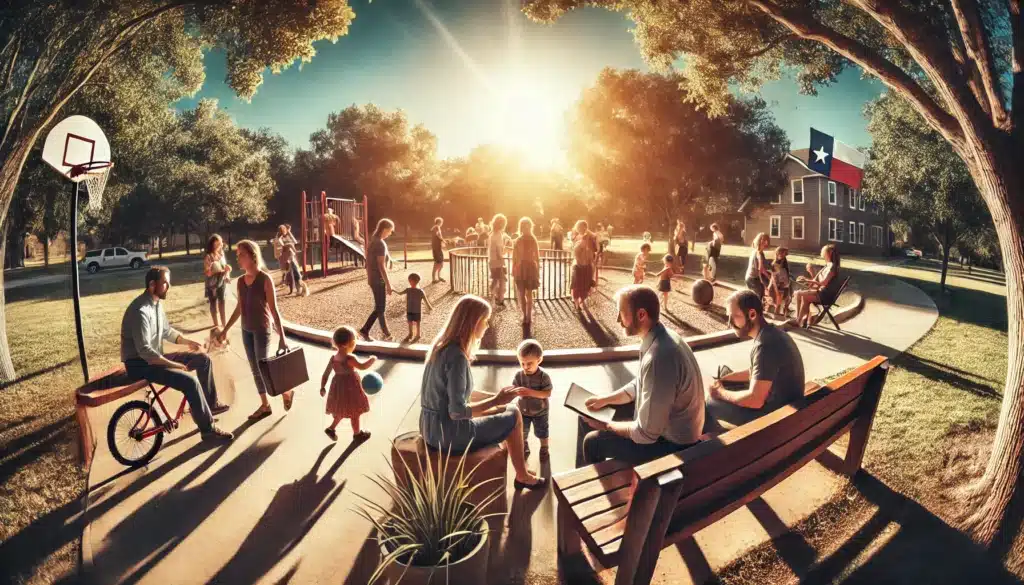 An illustration depicting custody relocation factors in Texas divorce cases.