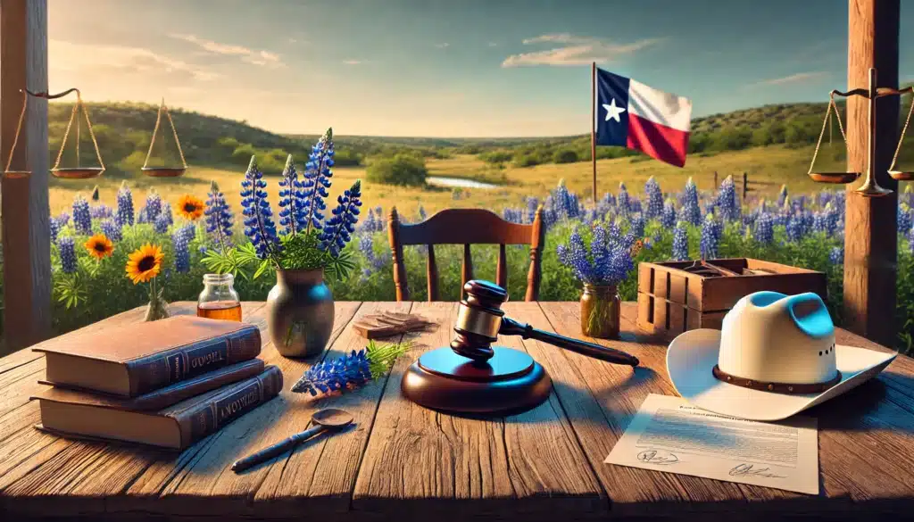 An illustration representing the concept of annulment in Texas.