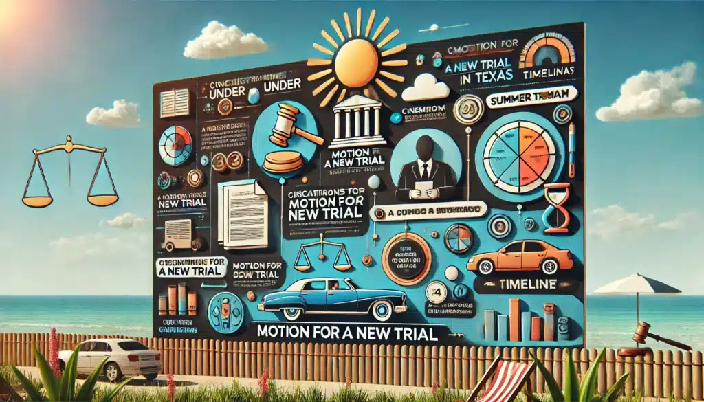 An infographic showing the circumstances under which a motion for new trial can be filed in Texas.
