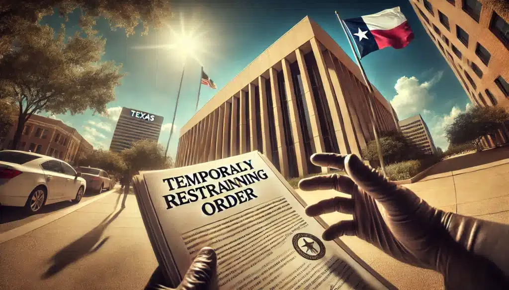 A visual representation of the role of temporary restraining orders in Texas.