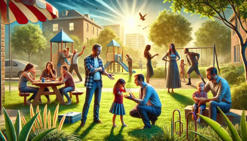 An illustration illustrating various circumstances that lead to issuing family disputes.