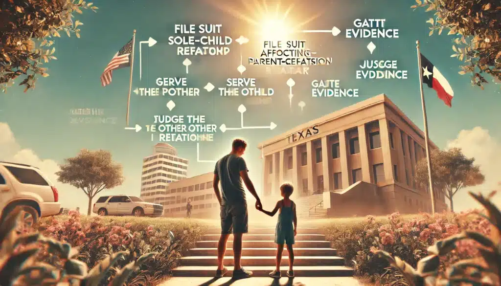 Steps to filing for sole custody illustrated with a flowchart.