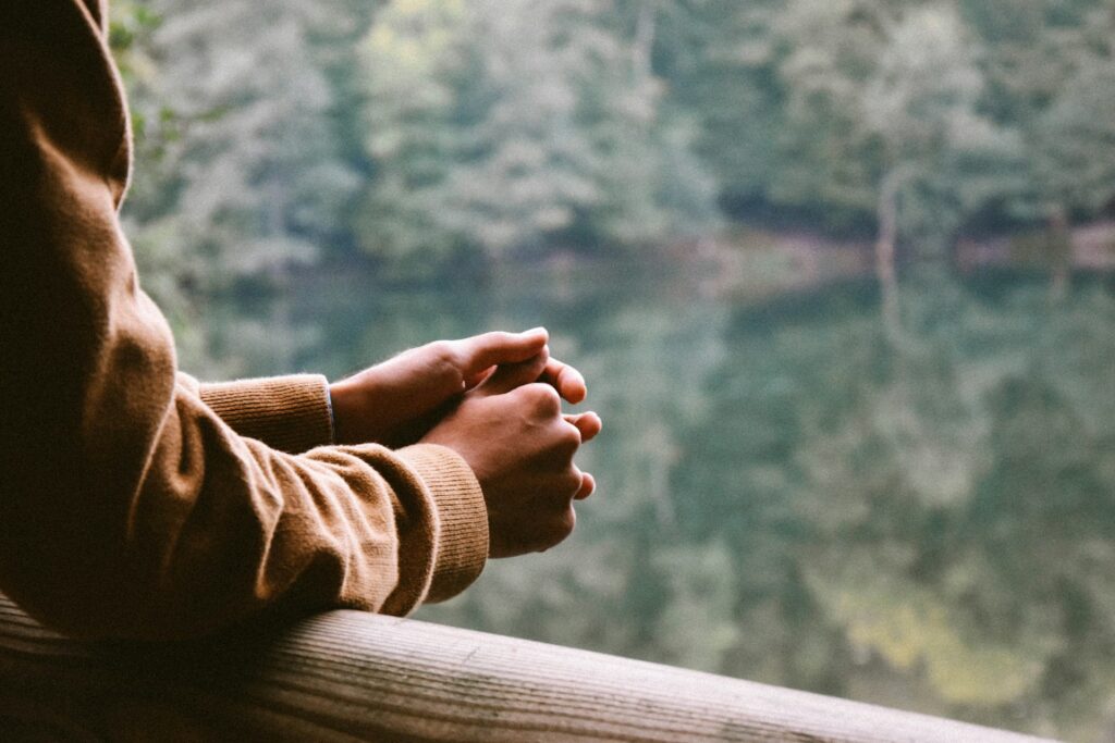 person looking at a scenery