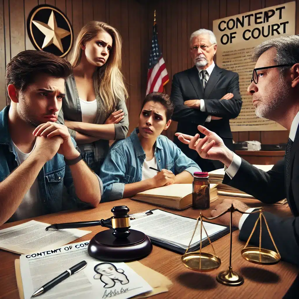how contempt of court affects Texas divorce settlements and custody arrangements