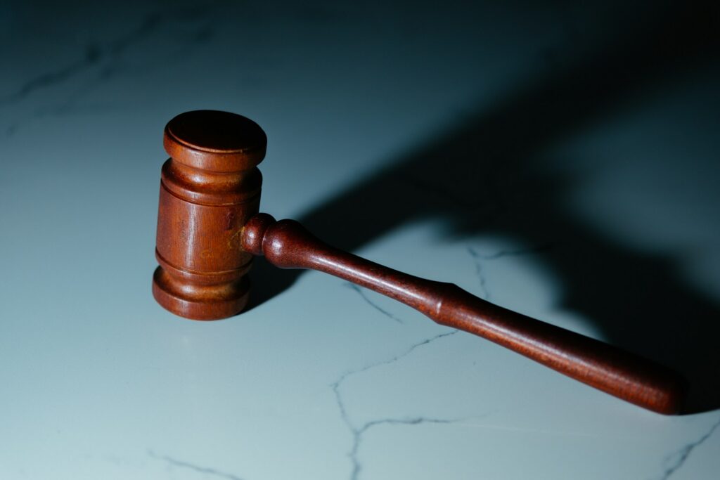 a wooden judge's gavel