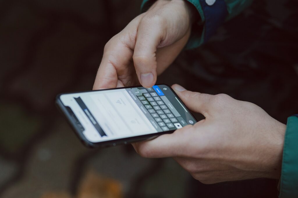 person using a phone