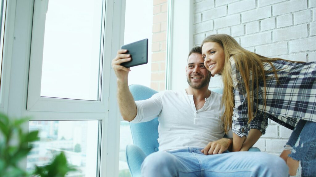 couple taking selfie