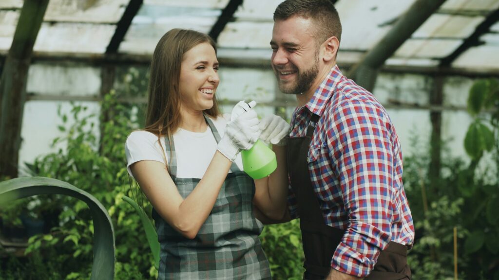 couple gardening