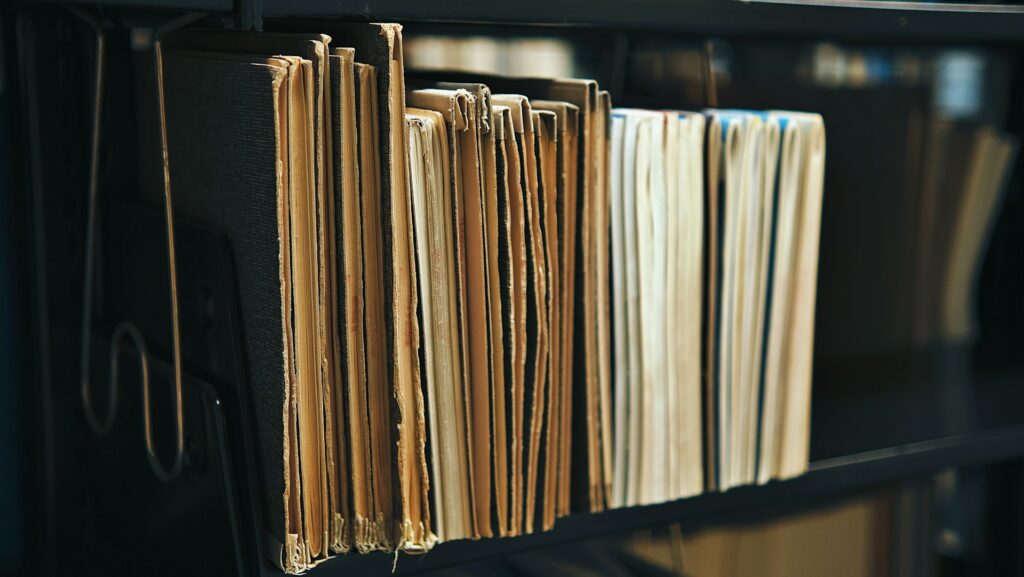 shelf with files