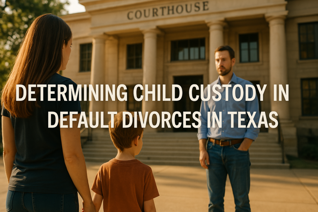Determining child custody in default divorces in Texas.