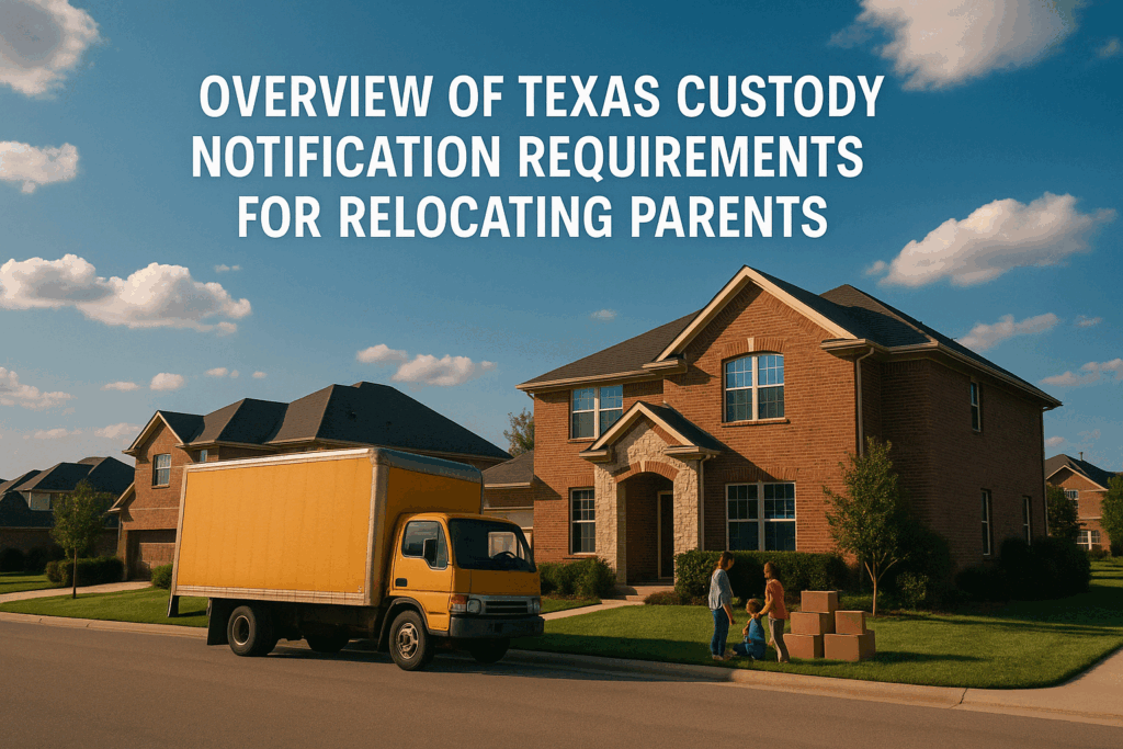 Overview of Texas custody notification requirements for relocating parents.