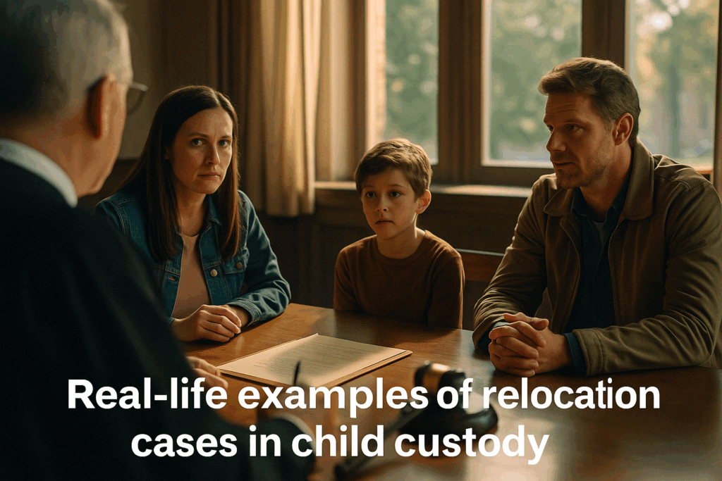 Real-life examples of relocation cases in child custody.