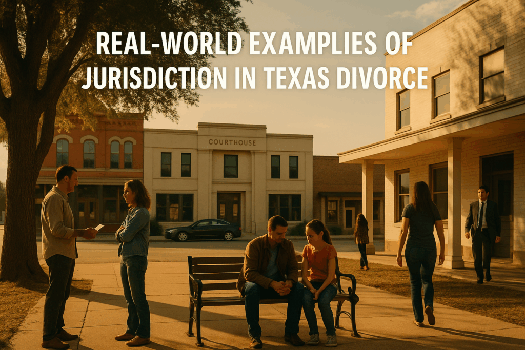 Real-world examples of jurisdiction in Texas divorce, showcasing various scenarios and outcomes.