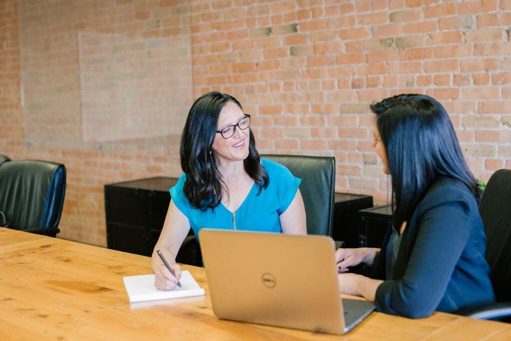 two women having a meeting