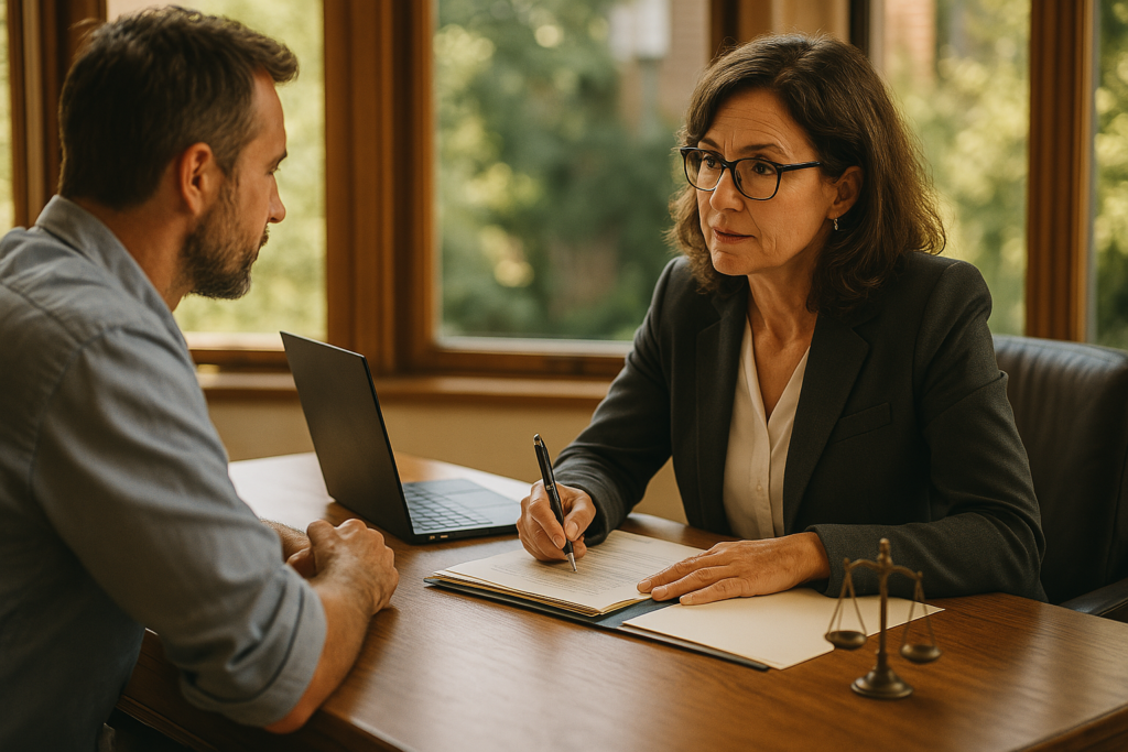 A consultation with an experienced family law attorney regarding a child custody case.