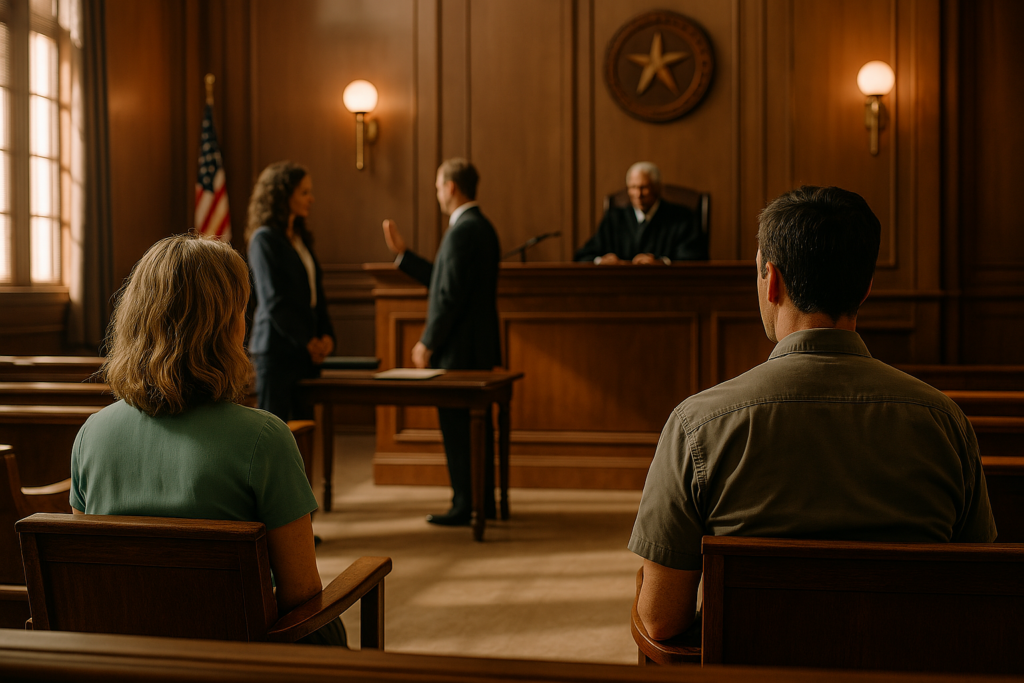 An illustration explaining what is a Texas divorce prove up.