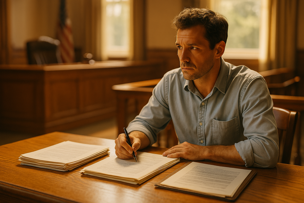 Preparing for a prove up hearing with necessary documents.