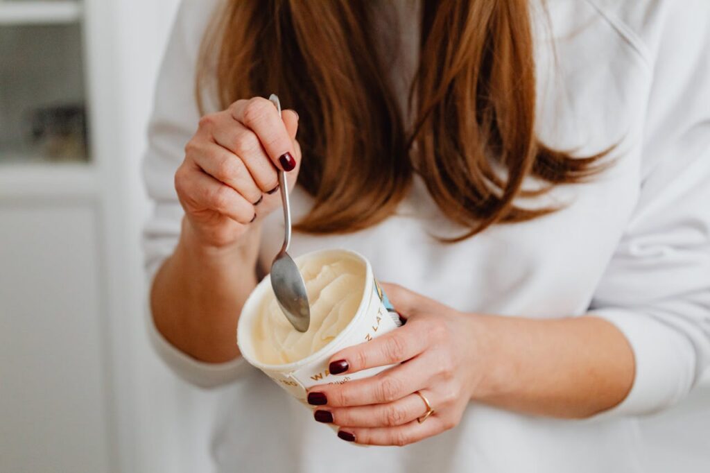 woman eating ice cream