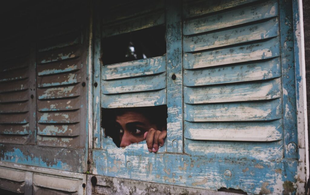 a person hiding