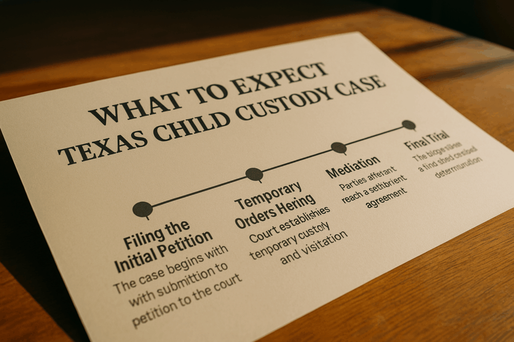 What to expect in a Texas child custody case timeline.